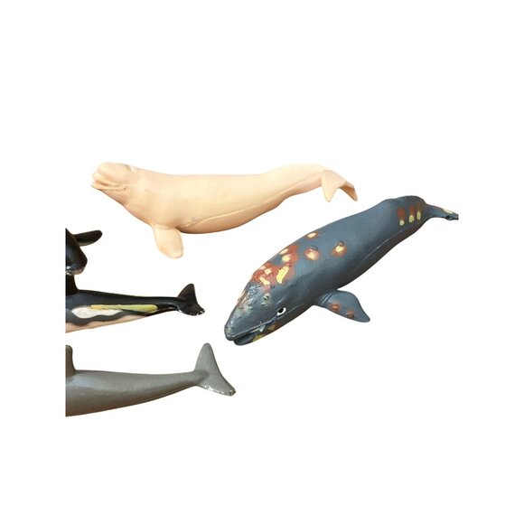 Lot of 7 Sea Animal Figure Lot Plastic Whale Dolphin Porpoise - Picture 4 of 4